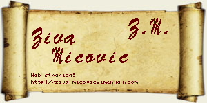 Živa Mićović vizit kartica